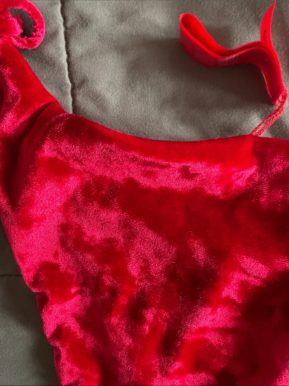 SKIMS Red Velvet Tie-Side Bikini Set